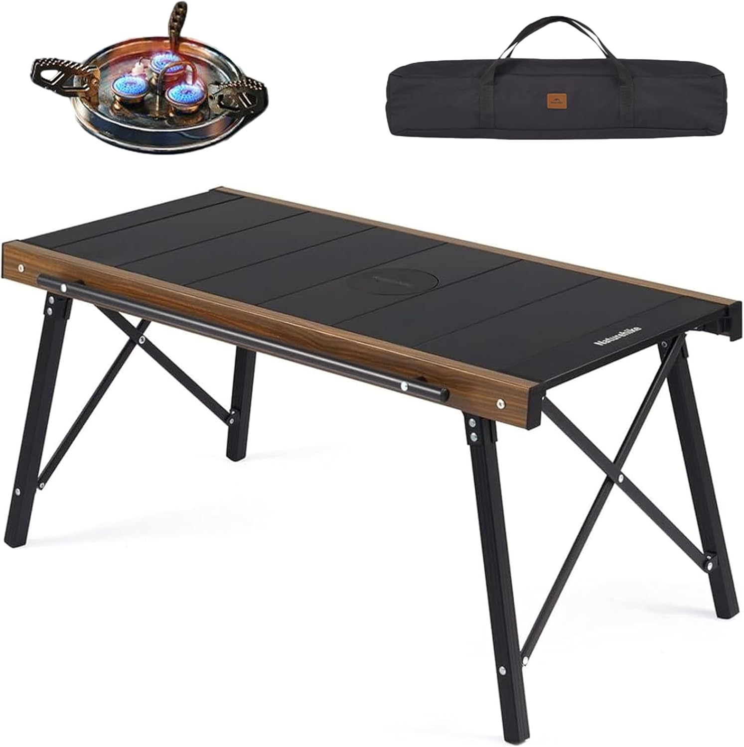 Outdoor Camping Kitchen Setup - โต๊ะพับได้สำหรับตั้งแคมป์แบบ IGT พกพาสะดวก น้ำหนักเบา ทำจากอลูมิเนียมอัลลอย ติดตั้งง่าย