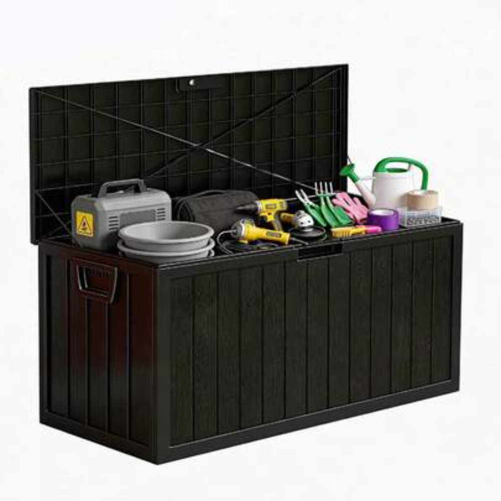 Outdoor Camping Bin - กล่องเก็บของกลางแจ้งขนาด 75 แกลลอน กันน้ำ ทนทานพิเศษ สำหรับเก็บเบาะเฟอร์นิเจอร์ในสวน