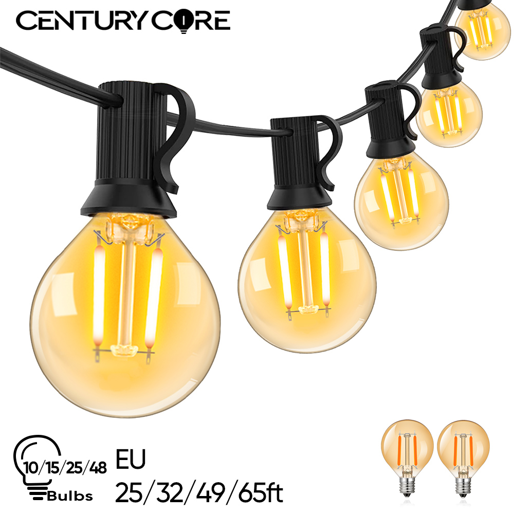 Outdoor Camping Lights String - Vintage LED G40 Street Garland 220V