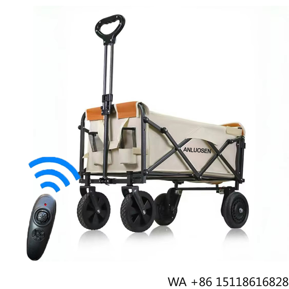 Outdoor Camping Set - รถเข็นแคมป์ปิ้งไฟฟ้าพับได้ แบตเตอรี่ 2000mAh ช่วยเหลือด้วยพลังงานไฟฟ้า พับเก็บได้ สำหรับใช้งานกลางแจ้ง
