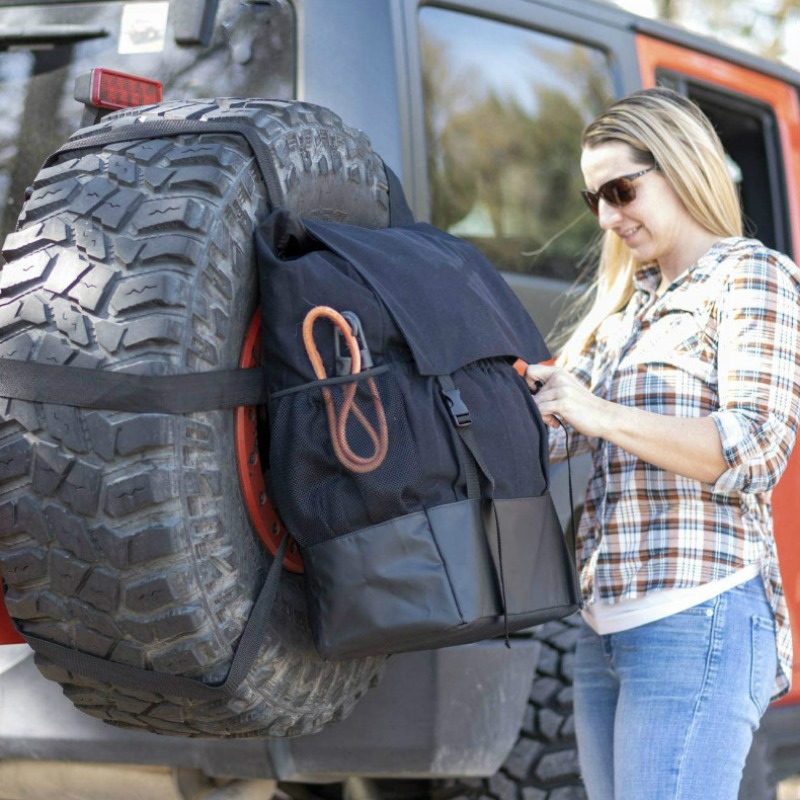 Outdoor Camping Bin - กระเป๋าใส่ยางสำรองสำหรับรถยนต์กระเป๋าเป้สะพายหลังกู้คืนทางวิบากอุปกรณ์ตั้งแคมป์ SUV รถบรรทุกรถพ่วงรถออฟโรด