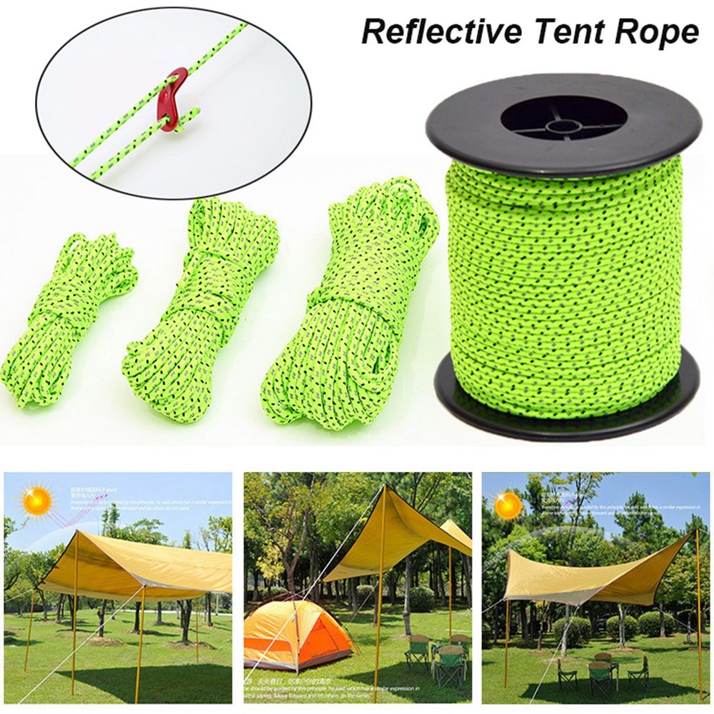 Outdoor Camping Extension Cord - เชือกเต็นท์สะท้อนแสง5/10/20/100เมตรเชือกพาราคอร์ดกู้ภัยเชือกพาราคอร์ดเชือกกู้ภัยเต็นท์เดินป่าตั้งแคมป์กลางแจ้งอุปกรณ์เสริม2.5/4มม