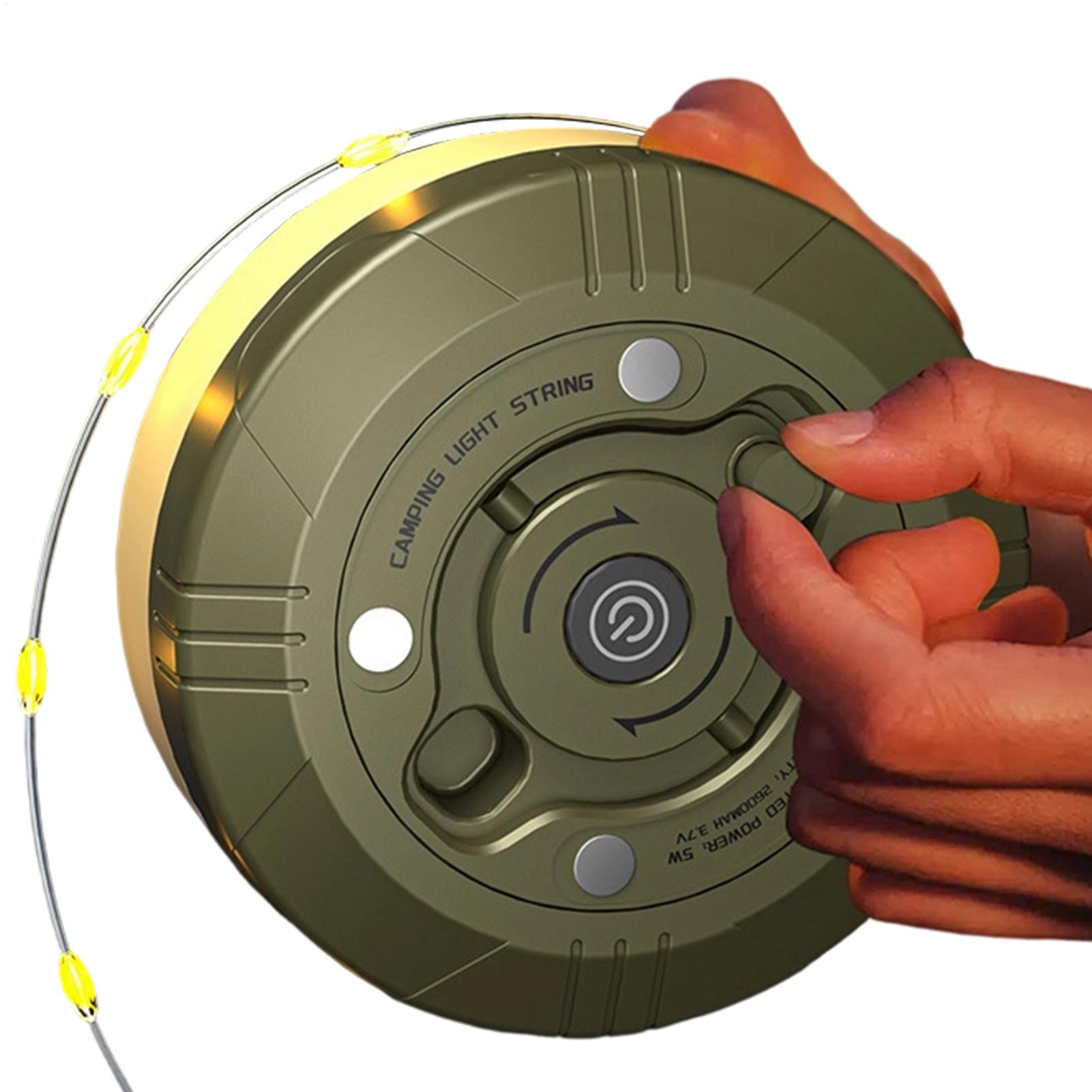 Outdoor Camping Lights String - ไฟแคมป์ปิ้งแบบพับเก็บได้ 20 เมตร ชาร์จผ่าน Type-C ความจุ