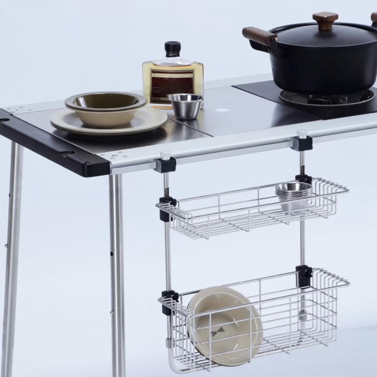 Outdoor Camping Kitchen Setup - สไลด์หัวเข็มขัดสําหรับ Camping ตารางห้องครัวกลางแจ้งการตั้งค่าอุปกรณ์เสริมอลูมิเนียมฮาร์ดแวร์เฟอร์นิเจอร์ Extensions เกียร์สําหรับหม้อหุงข้าว