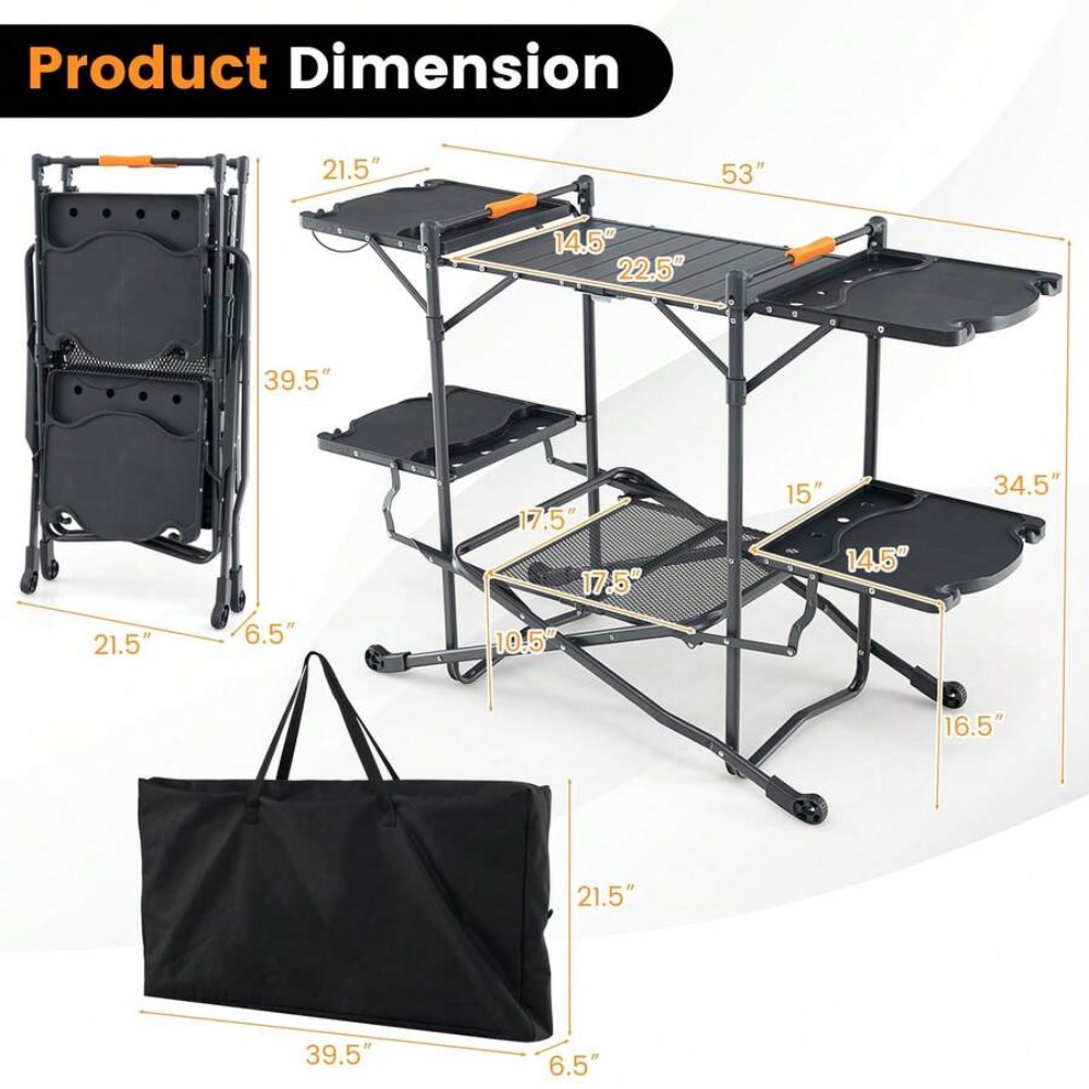 โต๊ะพับสำหรับทำอาหารแคมป์ปิ้ง  - Outdoor Camping Kitchen Setup บทวิจารณ์และราคา