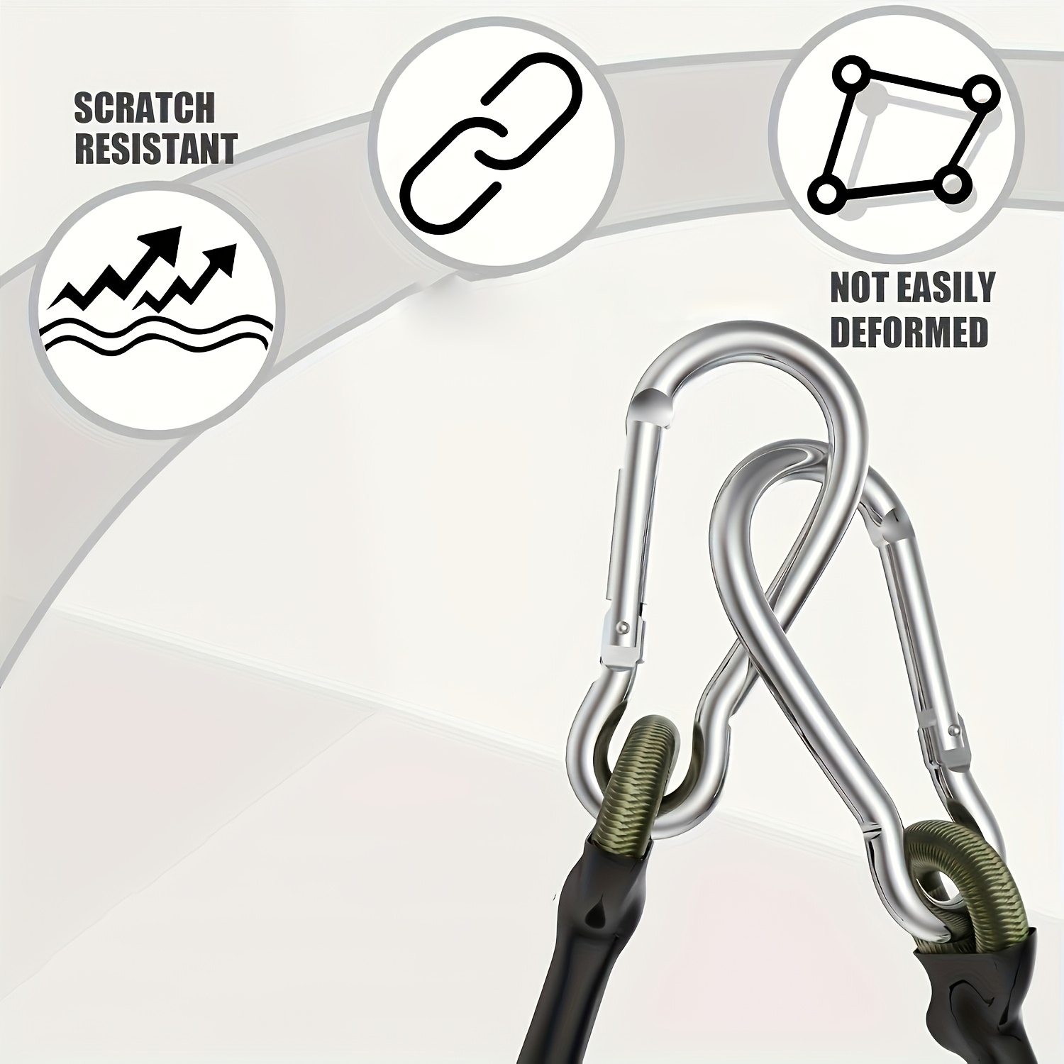 เชือกยืดหยุ่น 2 ชิ้น พร้อมตะขอ - Outdoor Camping Extension Cord บทวิจารณ์และราคา