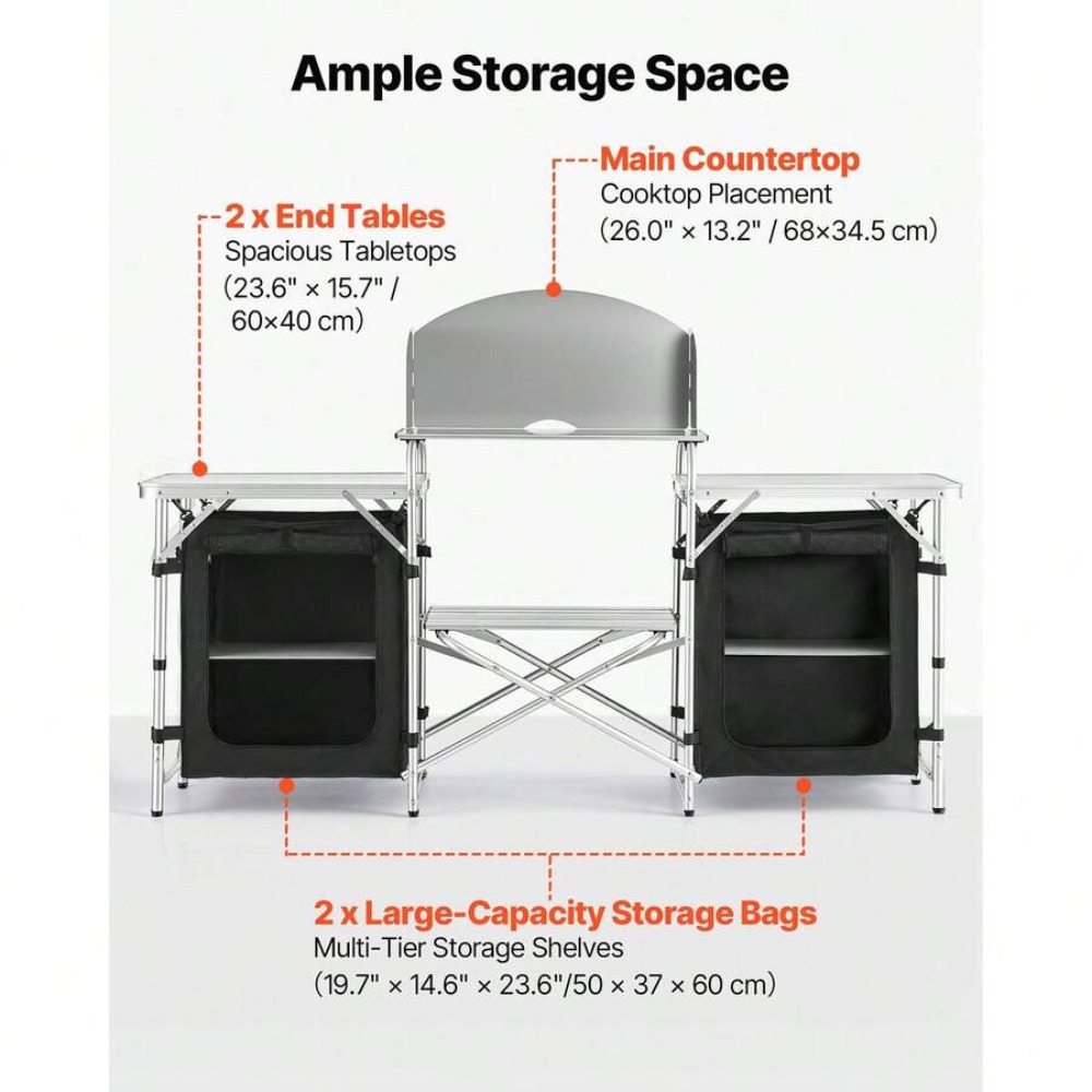 โต๊ะพับพกพาสำหรับทำอาหารกลางแจ - Outdoor Camping Kitchen Setup บทวิจารณ์และราคา