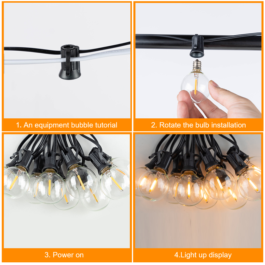 G40 LEDกลางแจ้งString Ballไฟ7. - Outdoor Camping Lights String บทวิจารณ์และราคา