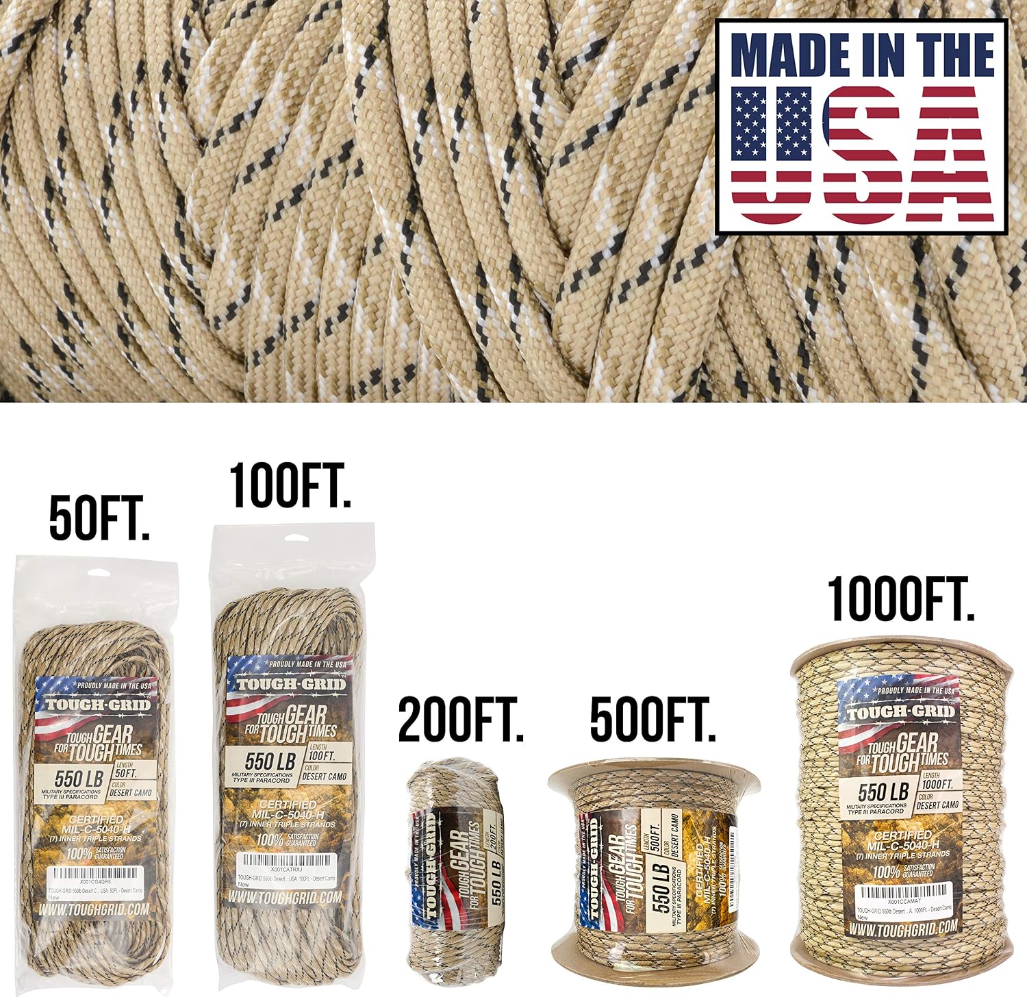 เชือกพาราคอร์ด 550 ไนลอน, ผลิต - Outdoor Camping Usa บทวิจารณ์และราคา