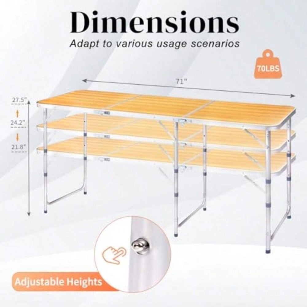 โต๊ะพับแบบพกพาสำหรับตั้งแคมป์, - Outdoor Camping Kitchen Setup บทวิจารณ์และราคา