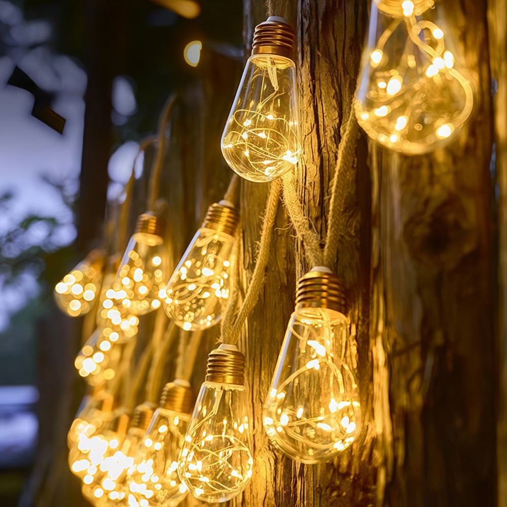 ไฟโซลาร์กลางแจ้ง 10/20LED แบบส - Outdoor Camping Lights String บทวิจารณ์และราคา