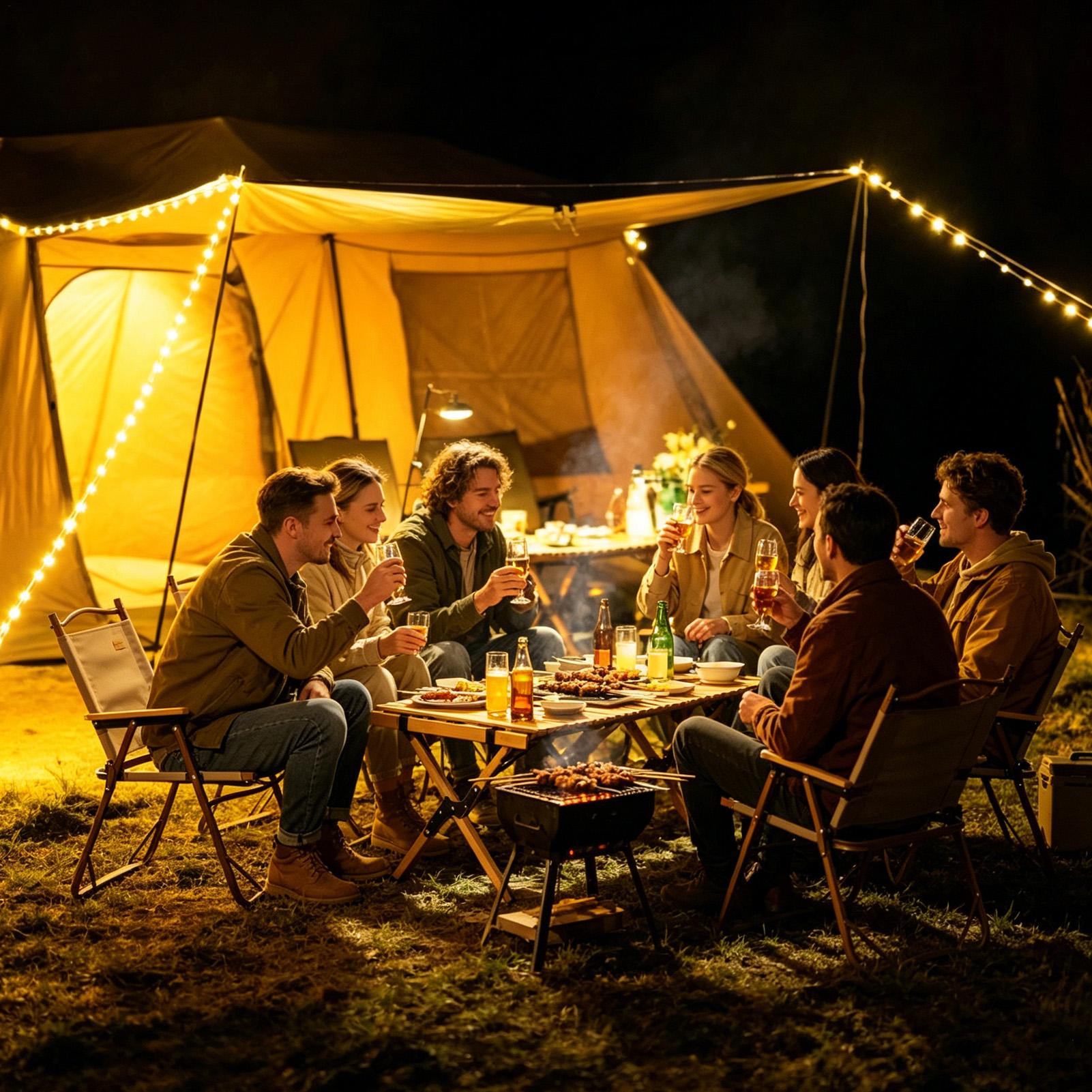 ไฟแคมป์ปิ้งแบบพับเก็บได้ 20 เม - Outdoor Camping Lights String บทวิจารณ์และราคา