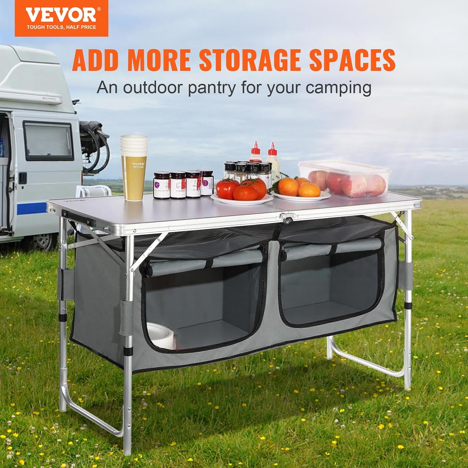 สถานีครัวสำหรับตั้งแคมป์, โต๊ะ - Outdoor Camping Kitchen Setup บทวิจารณ์และราคา